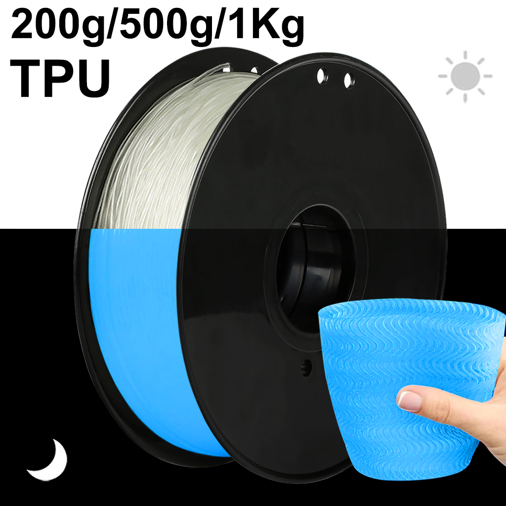 Tpu Flexible Filament - TPU Glowing Blue In The Dark