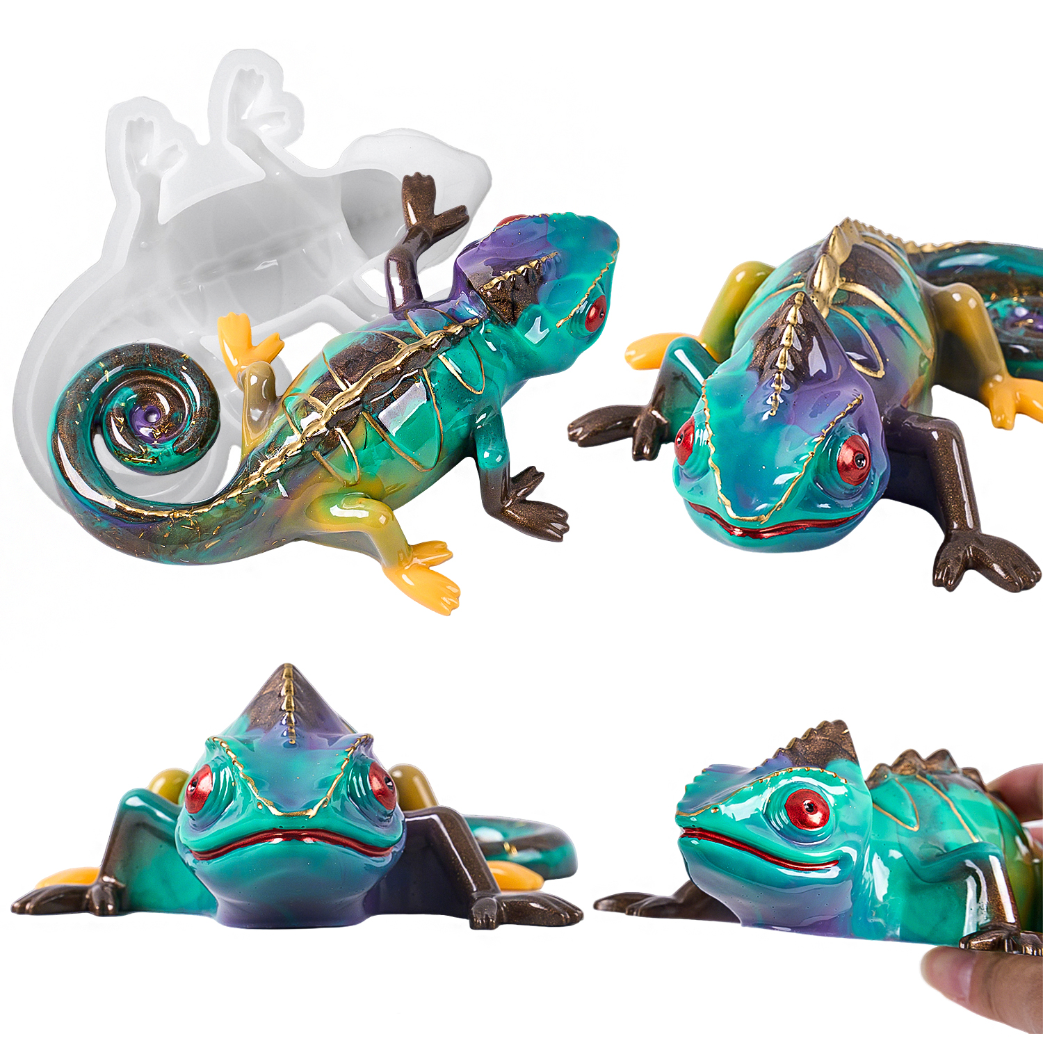 3D Printing Lizard - 17cm 3D Chameleon Lizard Silicone Mold