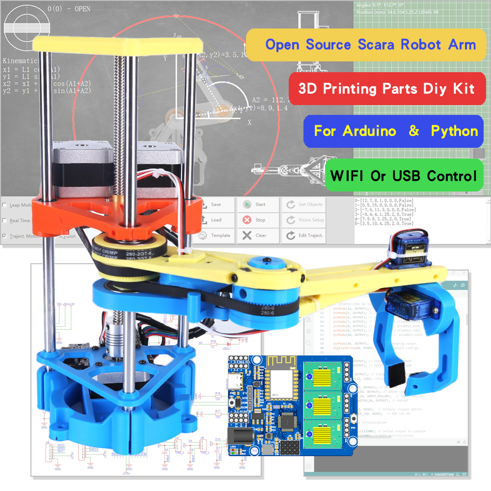 3D Printing Robot Arm - Multi Axis Scara Robot Arm 3D