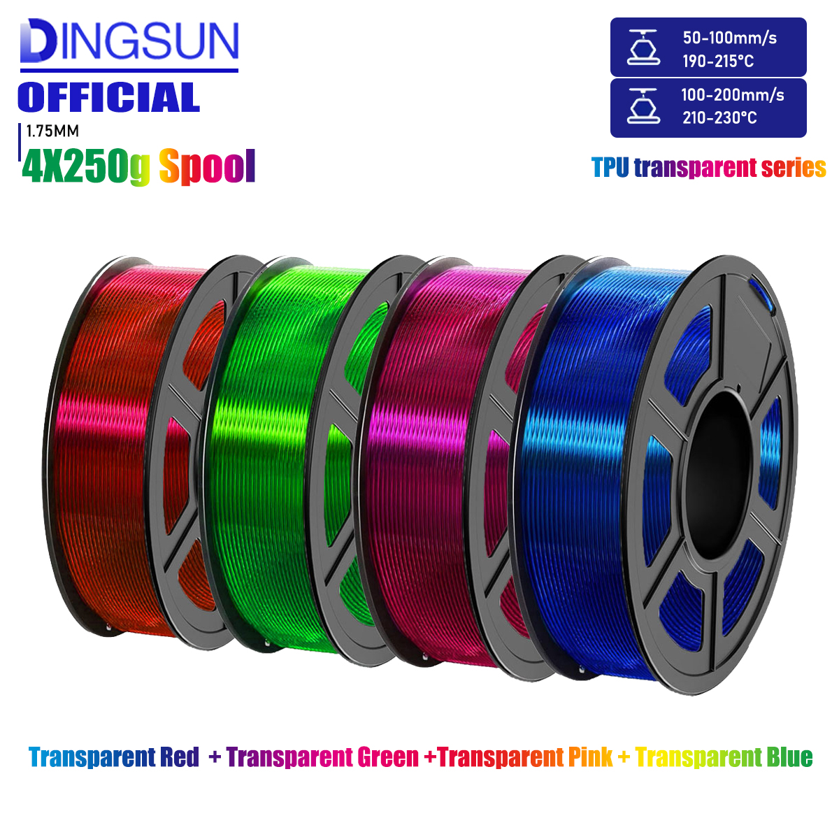 Tpu Flexible Filament - Transparent Series 1.75mm TPU 3D Printer