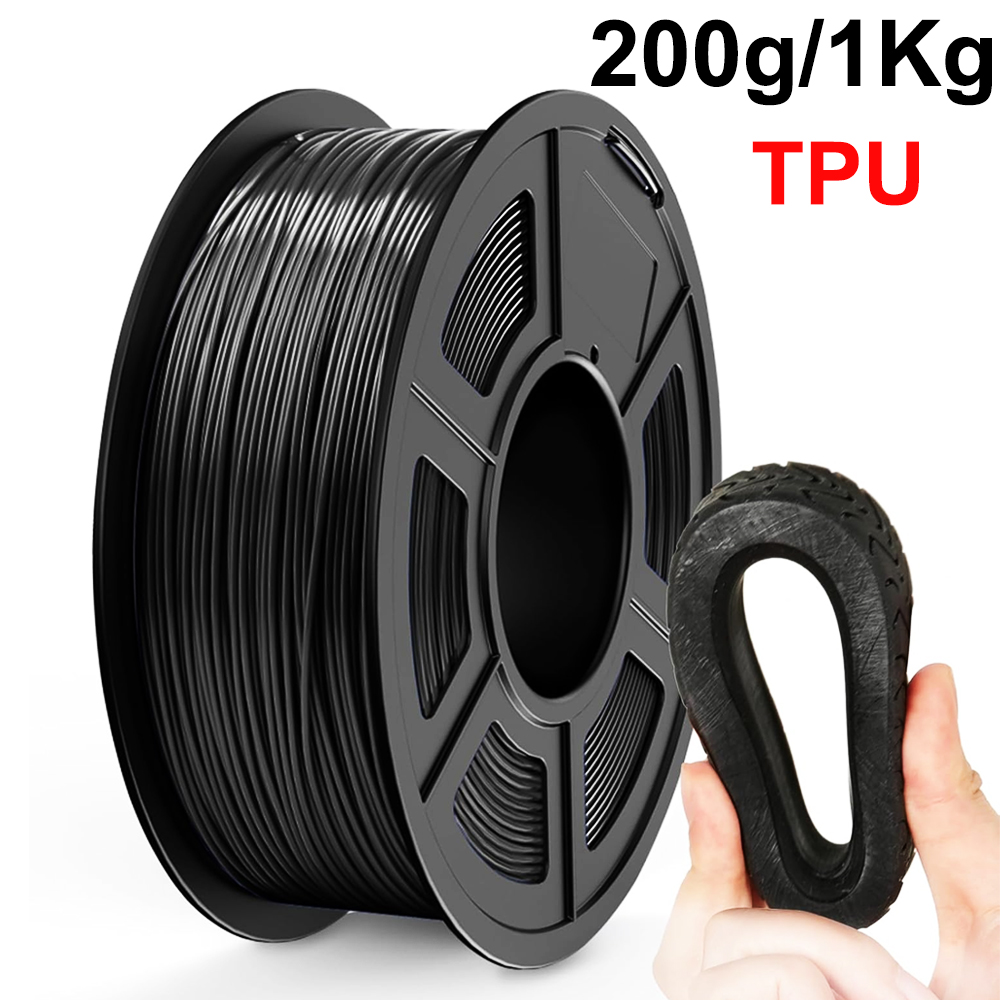 Tpu Flexible Filament - Flexible Filament TPU Black 200G/1Kg 3D