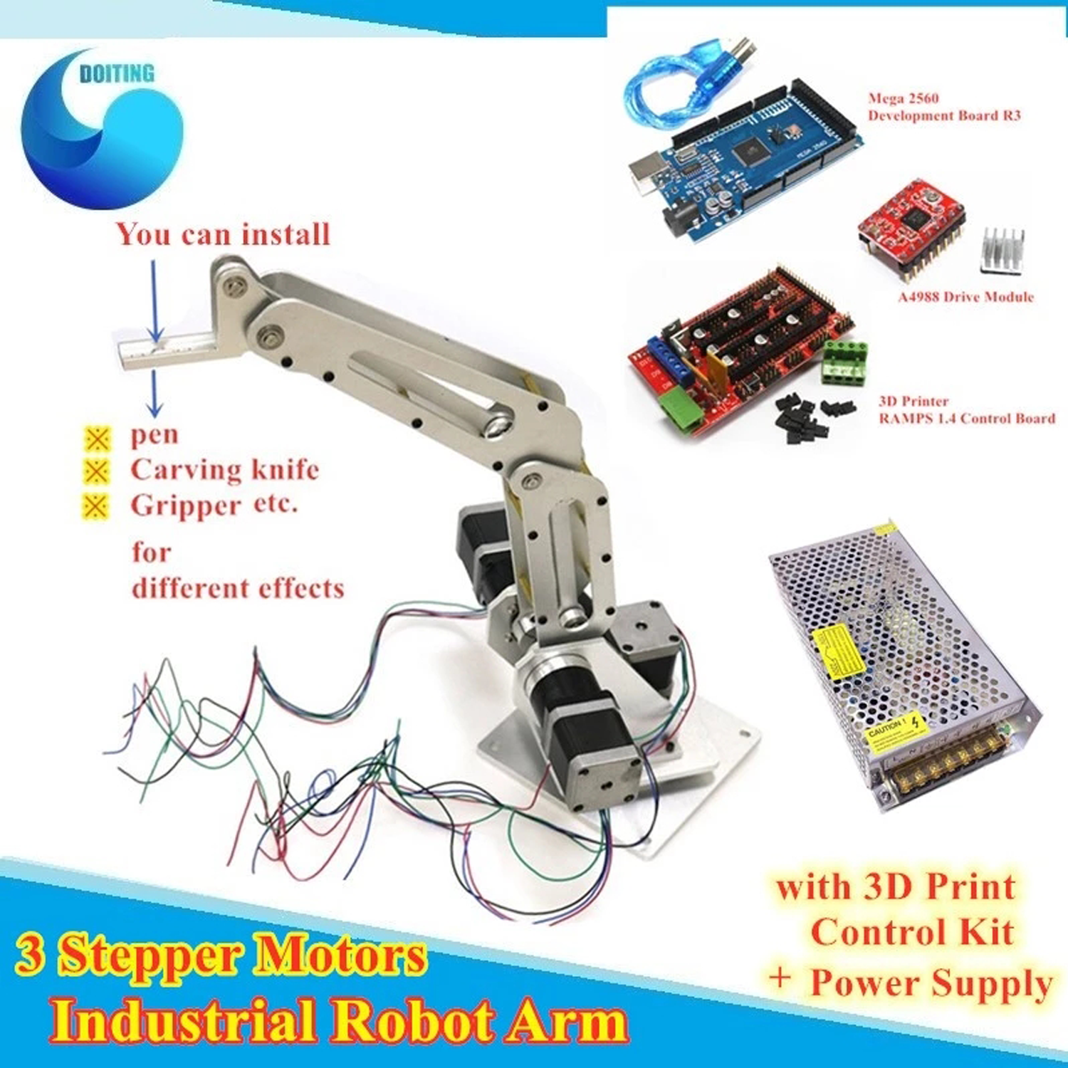 3DOF Robot Mechanical Arm Indu - 3D Printing Robot Arm บทวิจารณ์และราคา