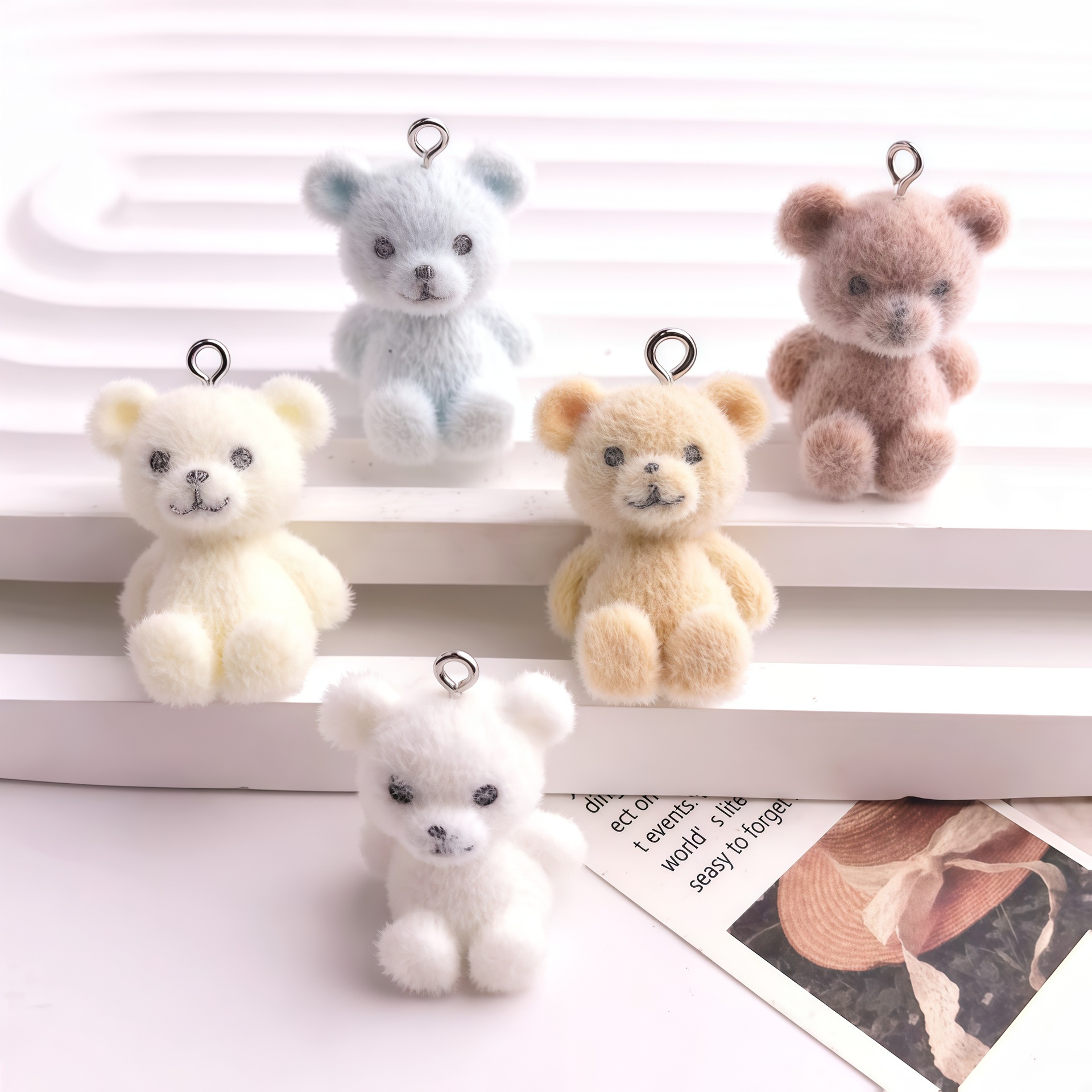 5pcs 3D Flocked Bear Resin Cha - 3D Printing Earrings บทวิจารณ์และราคา