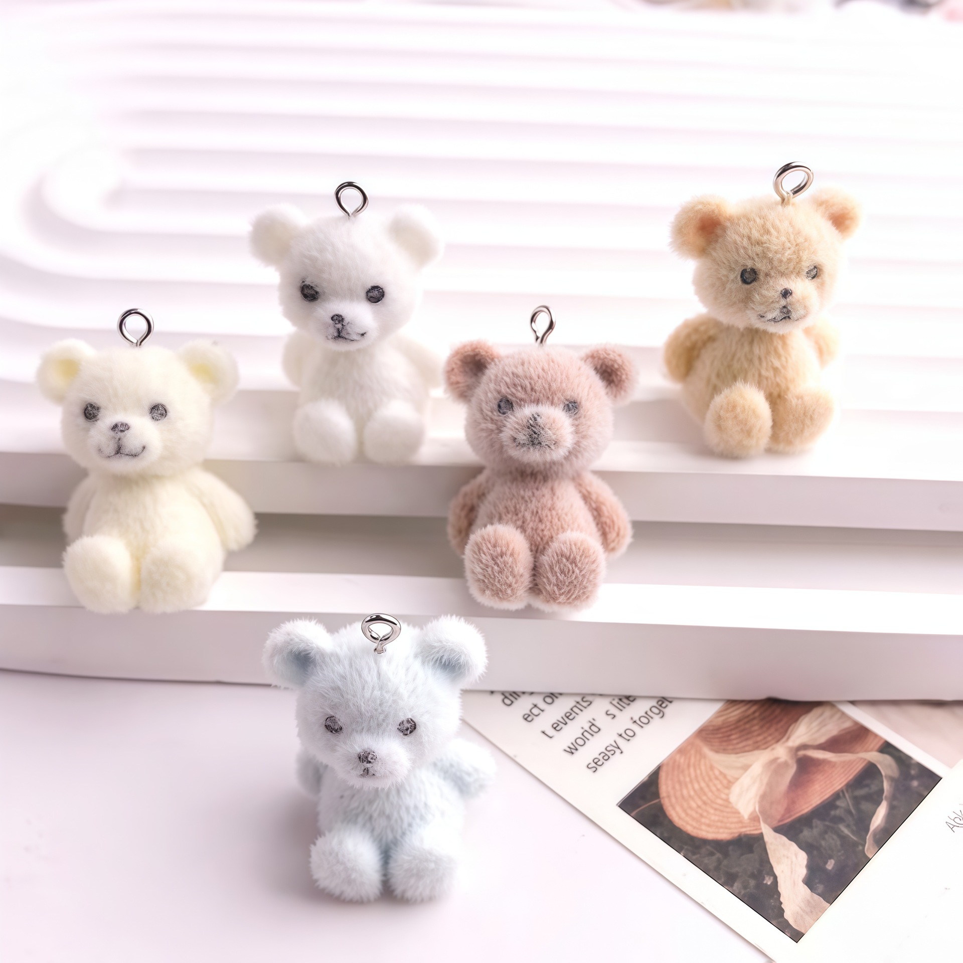 5pcs 3D Flocked Bear Resin Cha - 3D Printing Earrings บทวิจารณ์และราคา