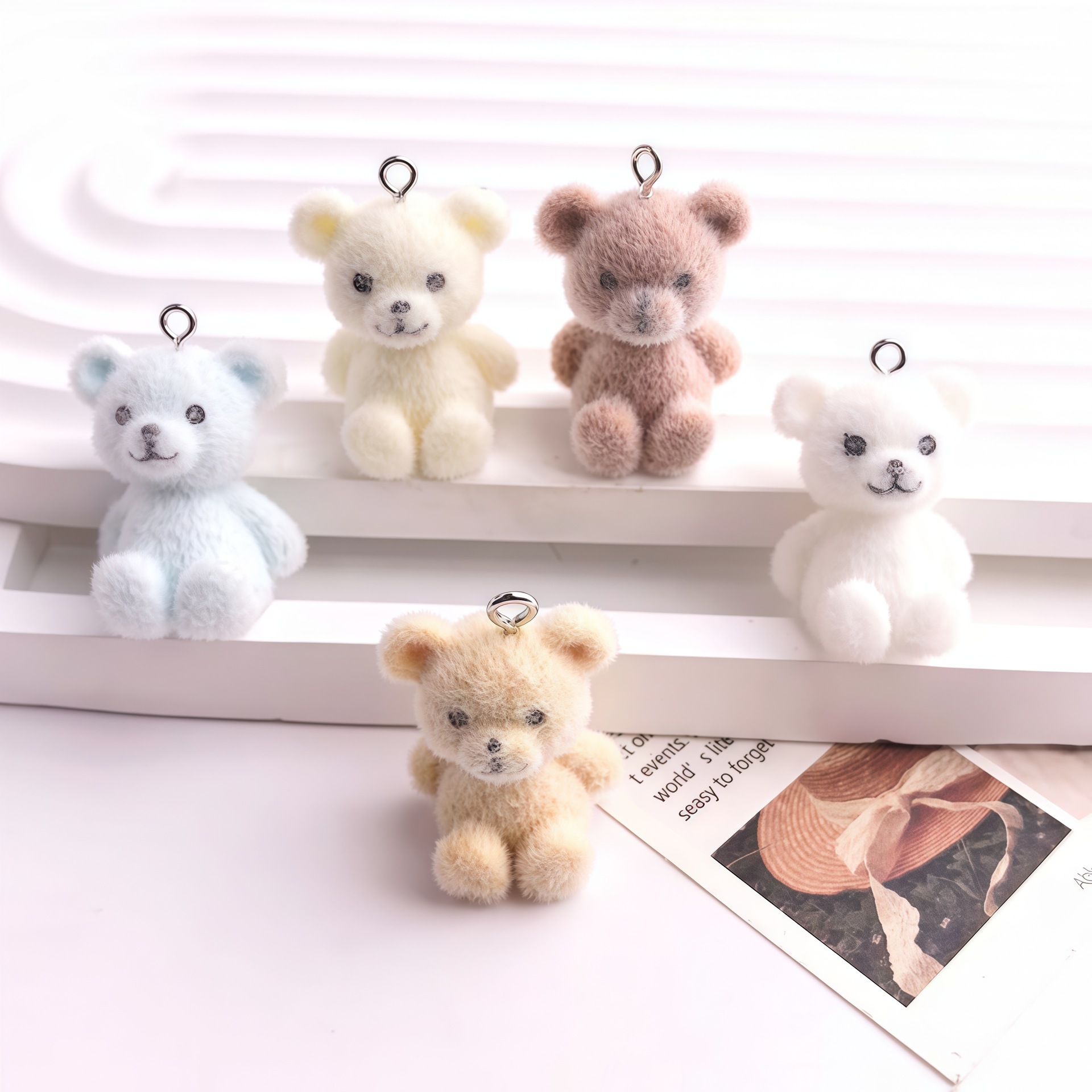 5pcs 3D Flocked Bear Resin Cha - 3D Printing Earrings บทวิจารณ์และราคา