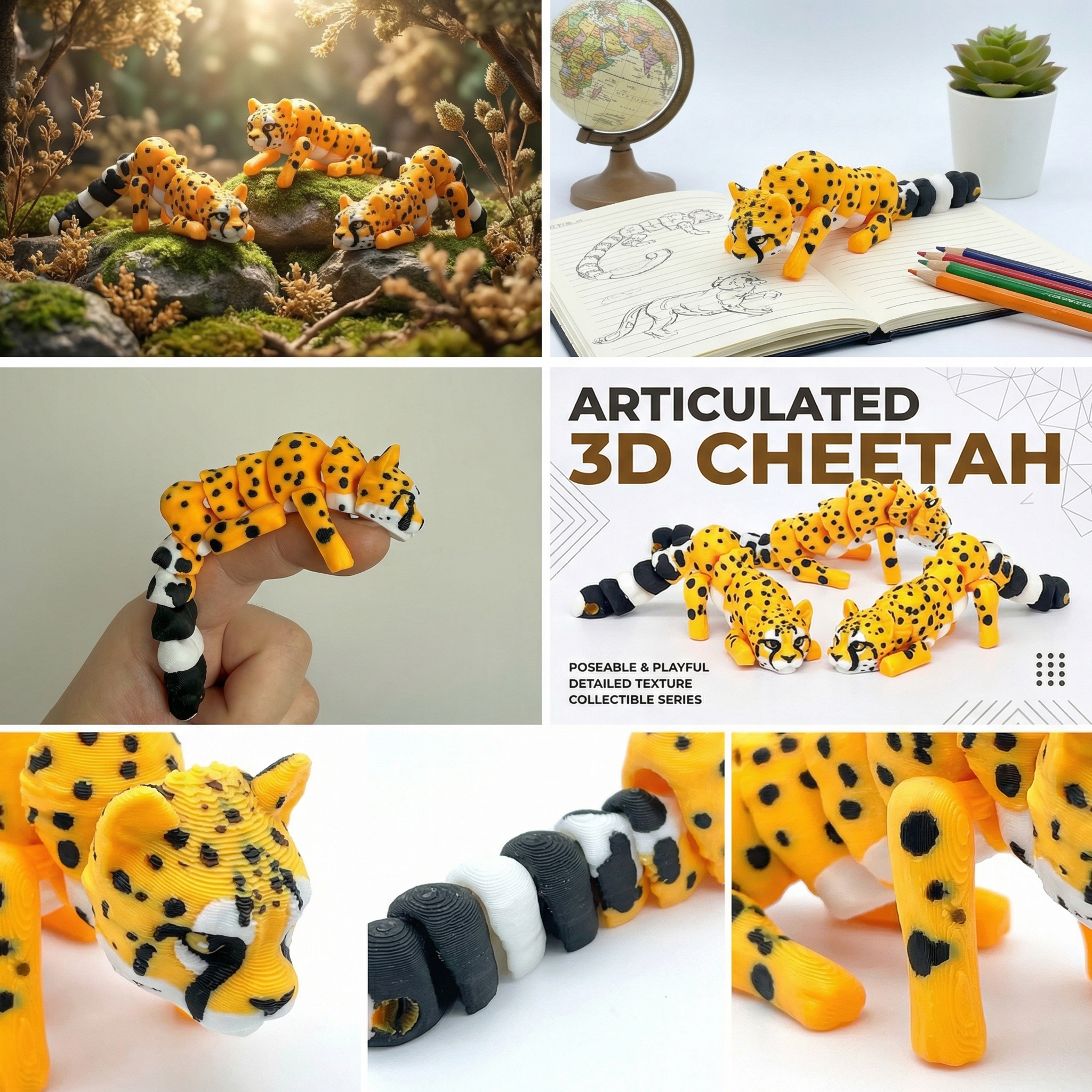 1/2/4 Pieces - 3D Printed Arti - 3D Printing Lizard บทวิจารณ์และราคา