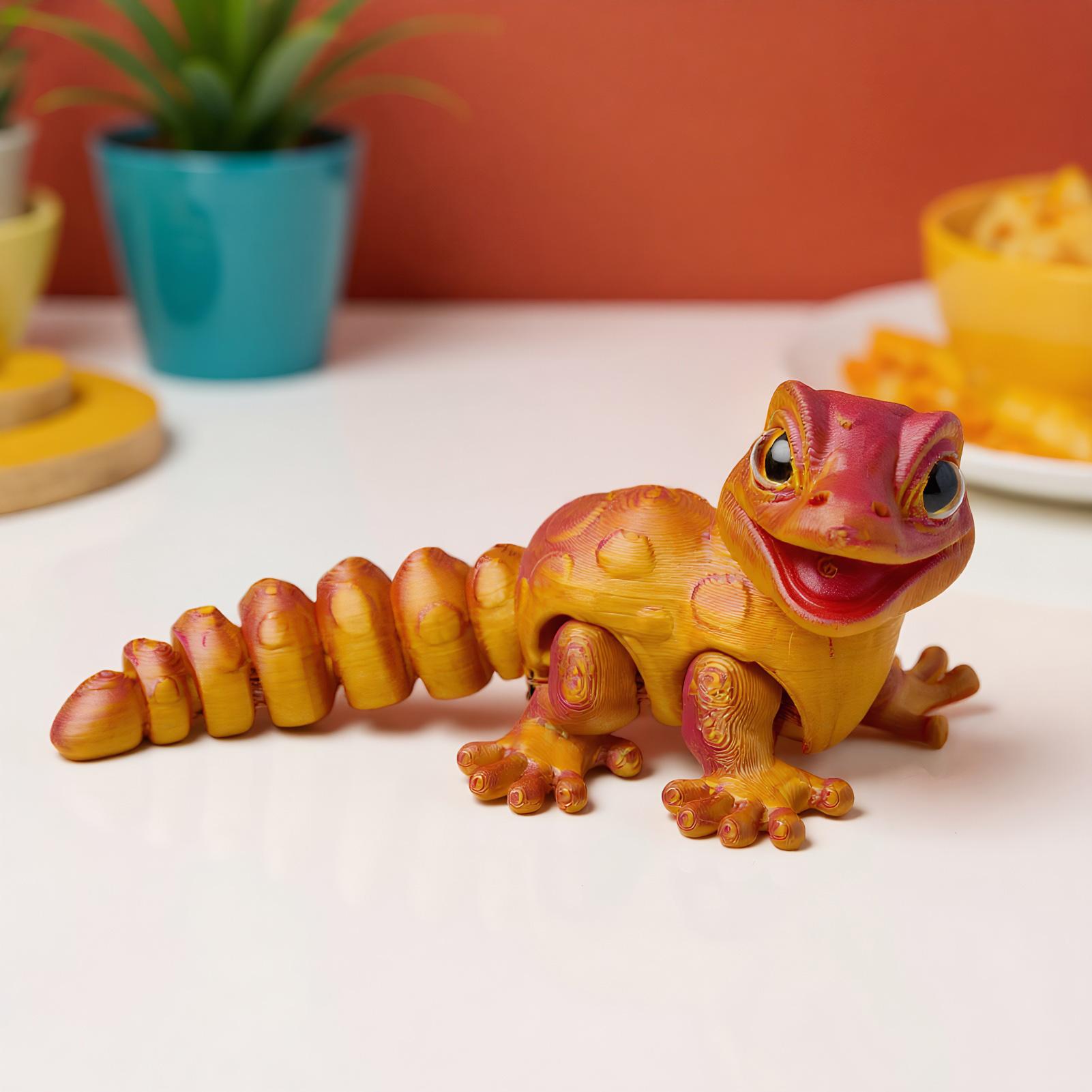 3D Printed Gecko Figurine Liza - 3D Printing Lizard บทวิจารณ์และราคา