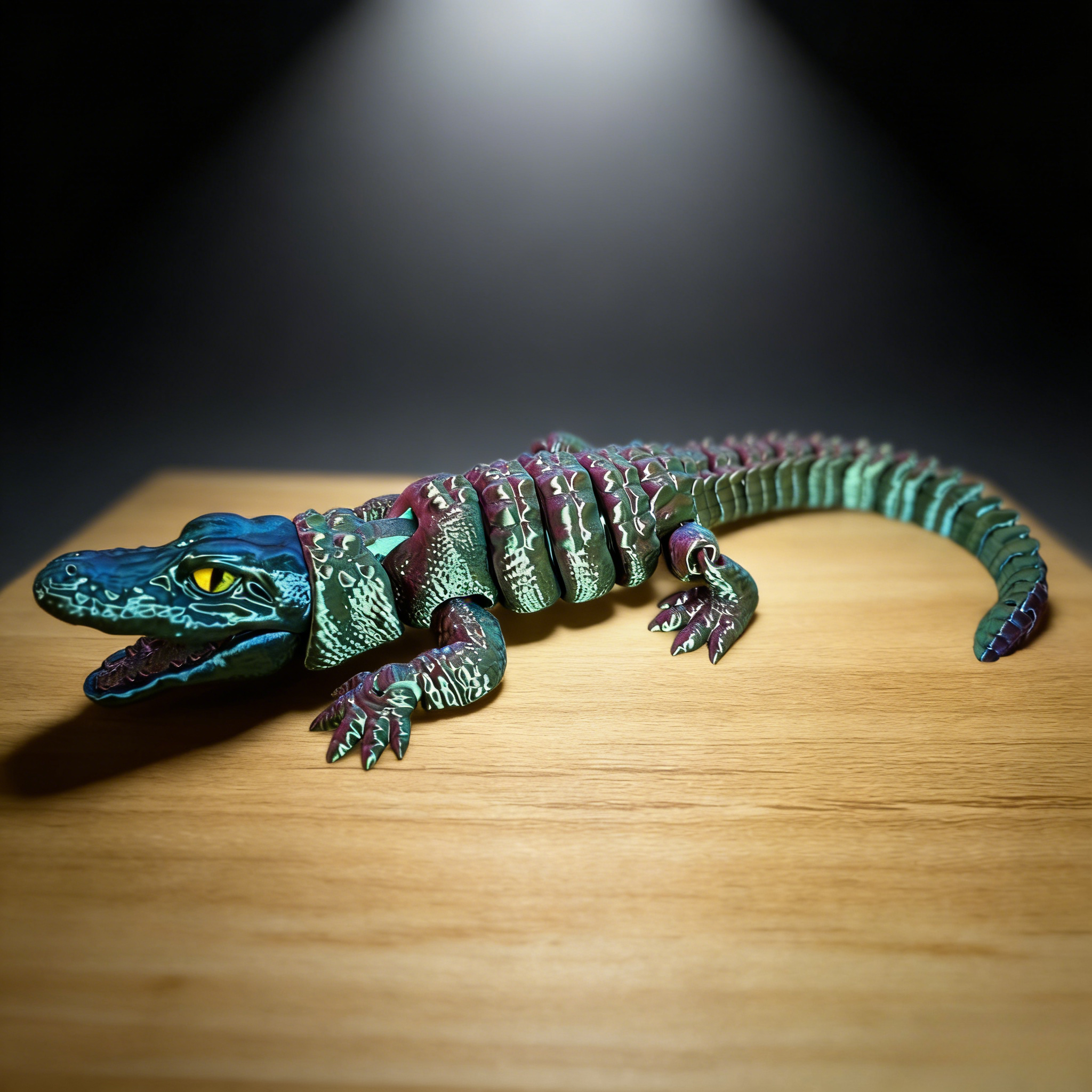 3D Printed Crocodile with Inte - 3D Printing Lizard บทวิจารณ์และราคา