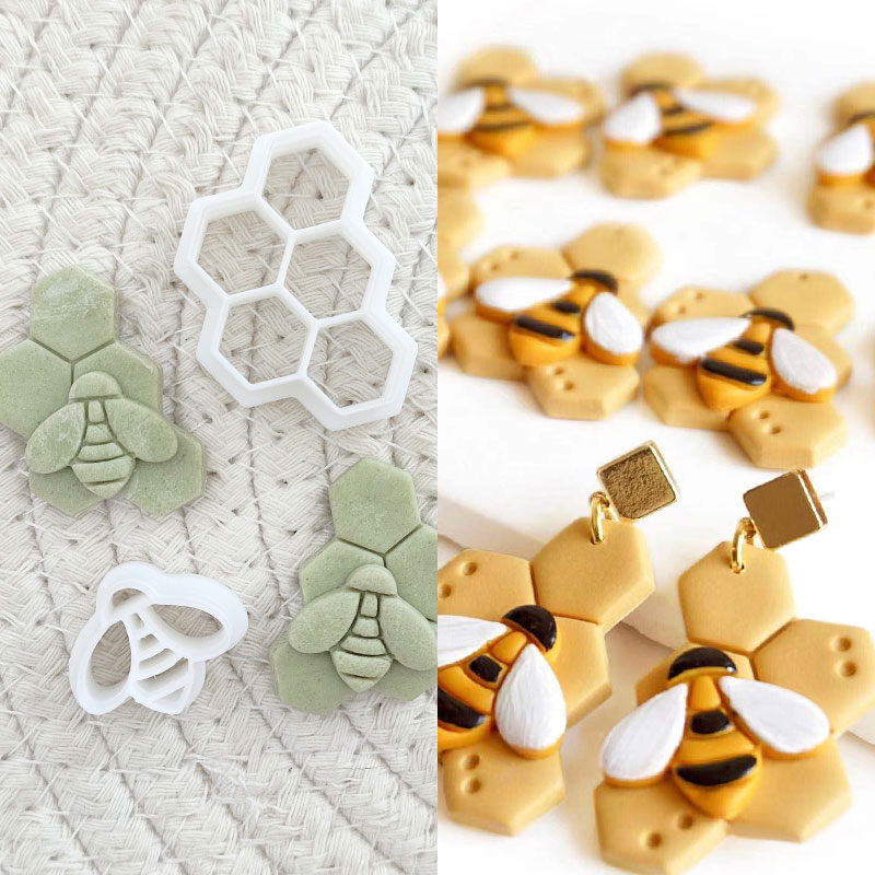 3D Bee Honeycomb Earring Cutti - 3D Printing Earrings บทวิจารณ์และราคา