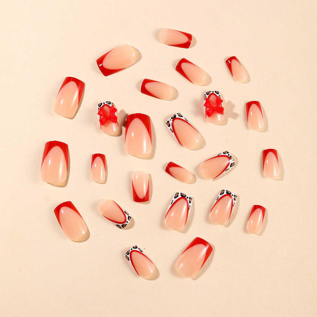 24pcs Red French Style Fake Na - 3D Printing Jobs บทวิจารณ์และราคา