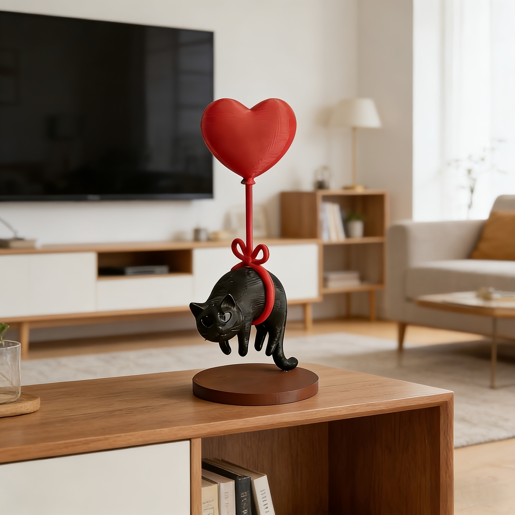 Floating Cat w/ Heart Balloon  - 3D Printing Table บทวิจารณ์และราคา