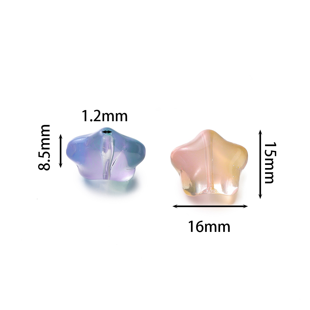 10Pcs/lot Glass Star Beads 3D  - 3D Printing Earrings บทวิจารณ์และราคา