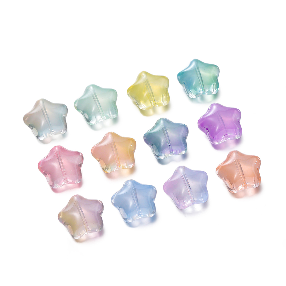 10Pcs/lot Glass Star Beads 3D  - 3D Printing Earrings บทวิจารณ์และราคา