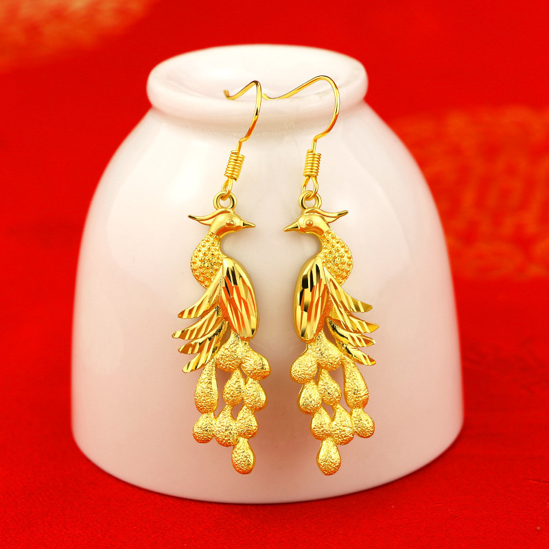 Fashion 14K Yellow Gold Color  - 3D Printing Earrings บทวิจารณ์และราคา