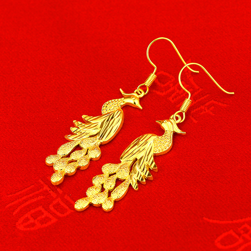 Fashion 14K Yellow Gold Color  - 3D Printing Earrings บทวิจารณ์และราคา