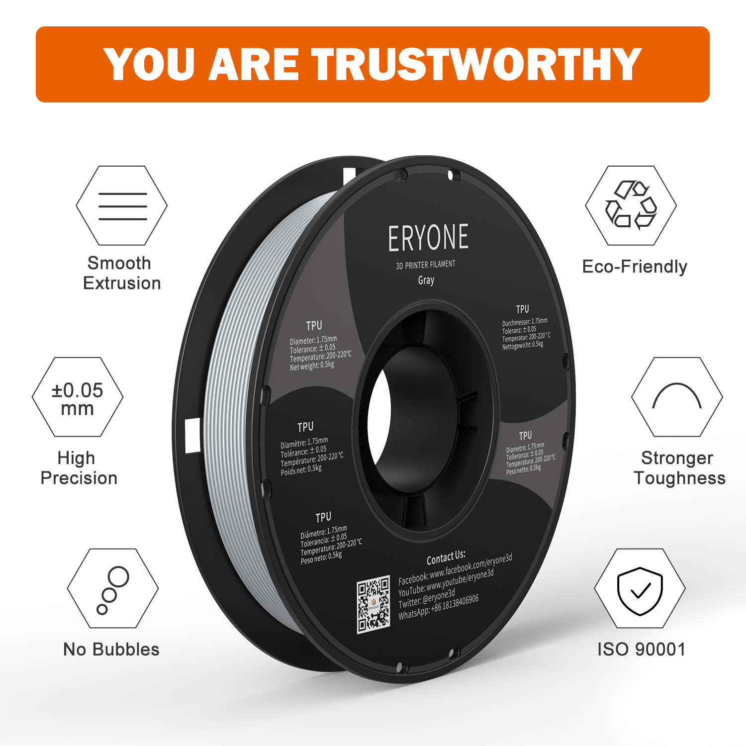 Eryone Flexible TPU Filament 1 - Tpu Flexible Filament บทวิจารณ์และราคา