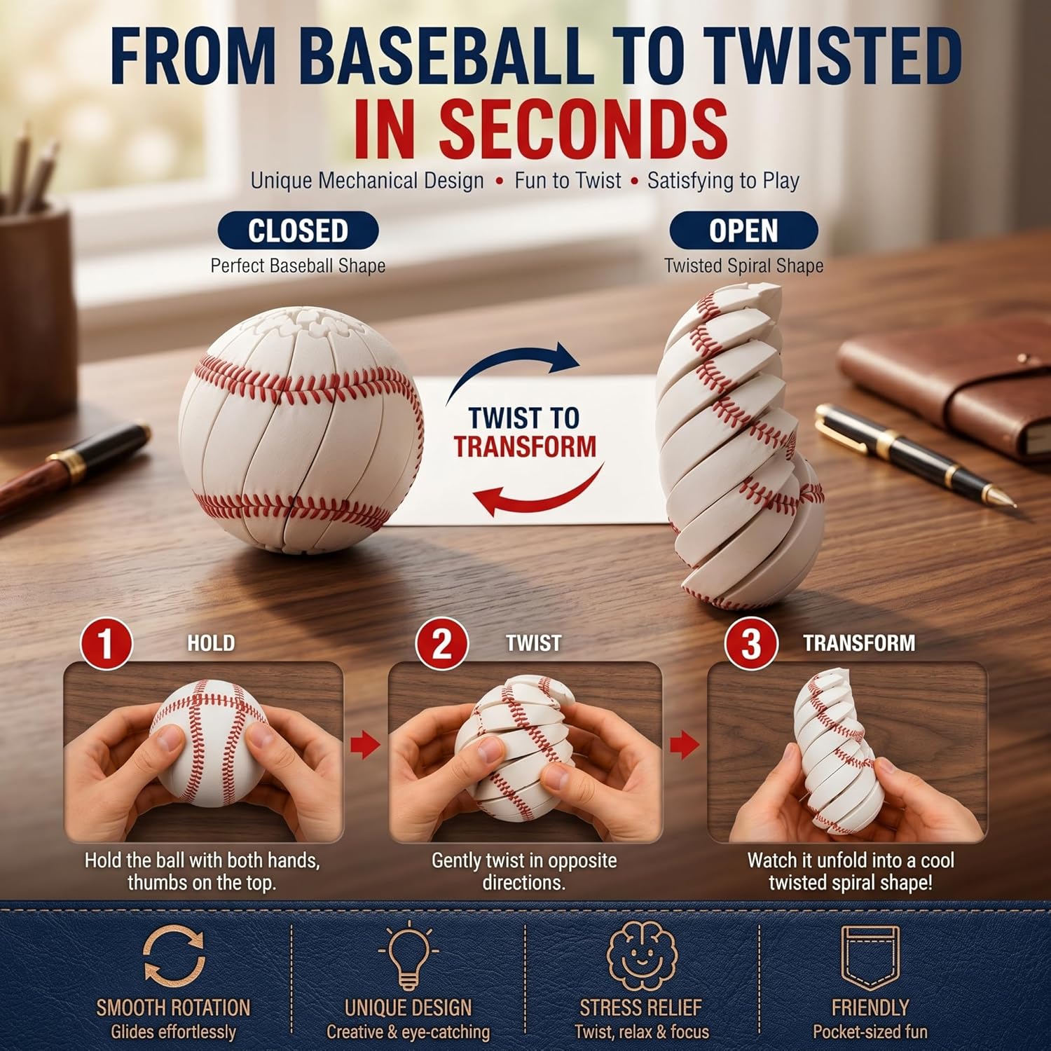 Baseball Fidget Ball Toy 3D Pr - 3D Printing Table บทวิจารณ์และราคา
