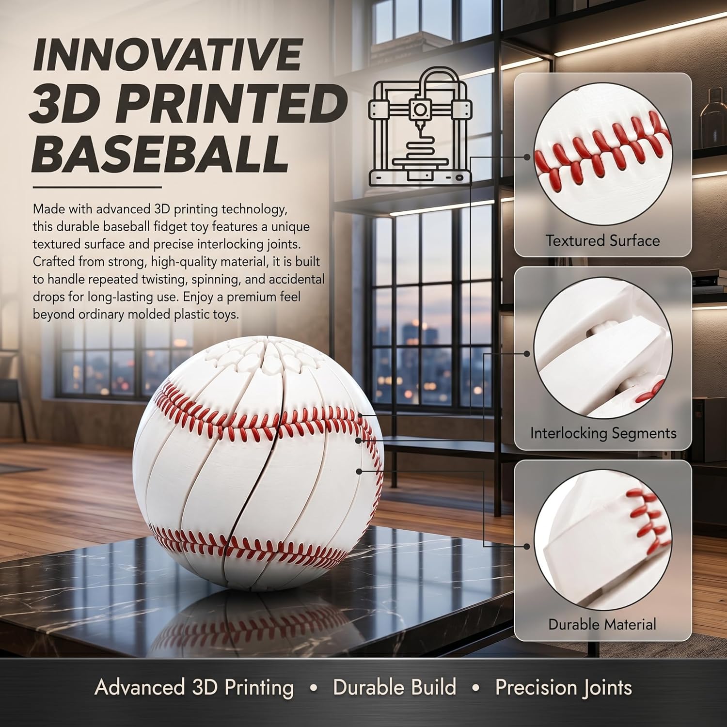 Baseball Fidget Ball Toy 3D Pr - 3D Printing Table บทวิจารณ์และราคา