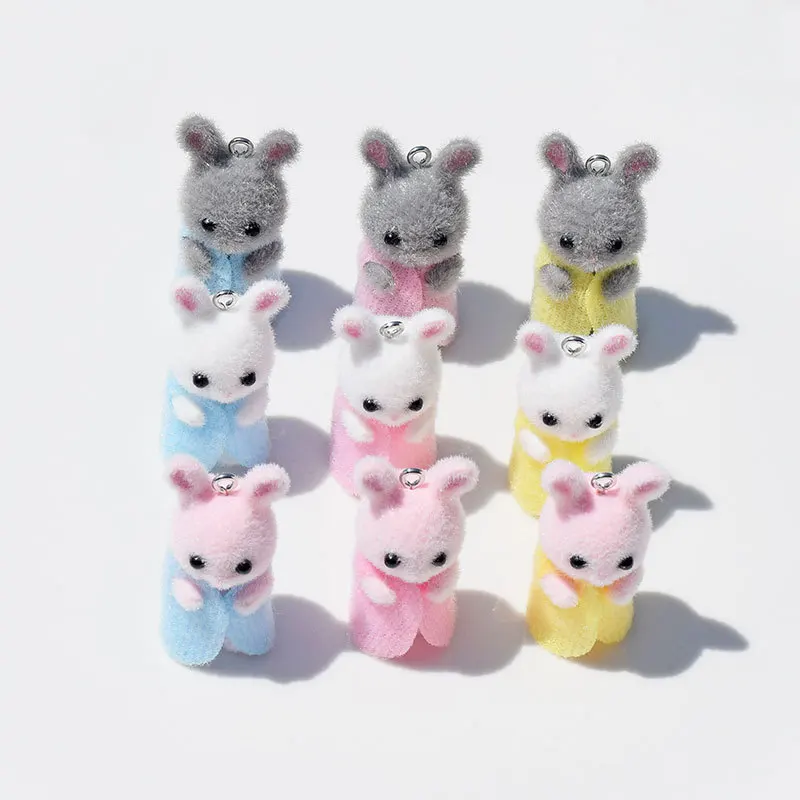 3Pcs 3D Flocking Resin Rabbit  - 3D Printing Earrings บทวิจารณ์และราคา