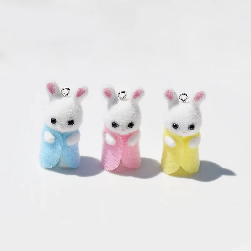 3Pcs 3D Flocking Resin Rabbit  - 3D Printing Earrings บทวิจารณ์และราคา