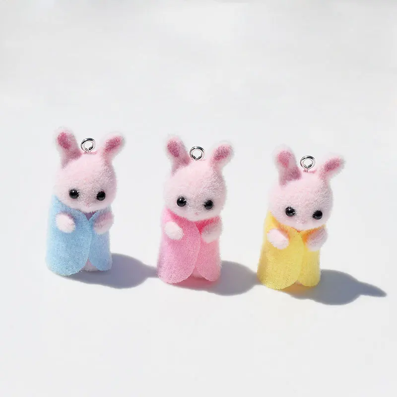 3Pcs 3D Flocking Resin Rabbit  - 3D Printing Earrings บทวิจารณ์และราคา