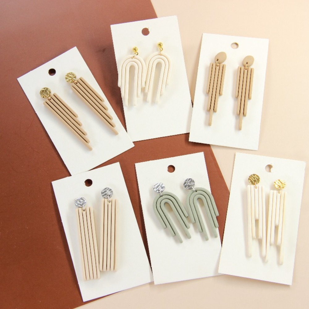 4Pcs Geometric Tassel Polymer  - 3D Printing Earrings บทวิจารณ์และราคา