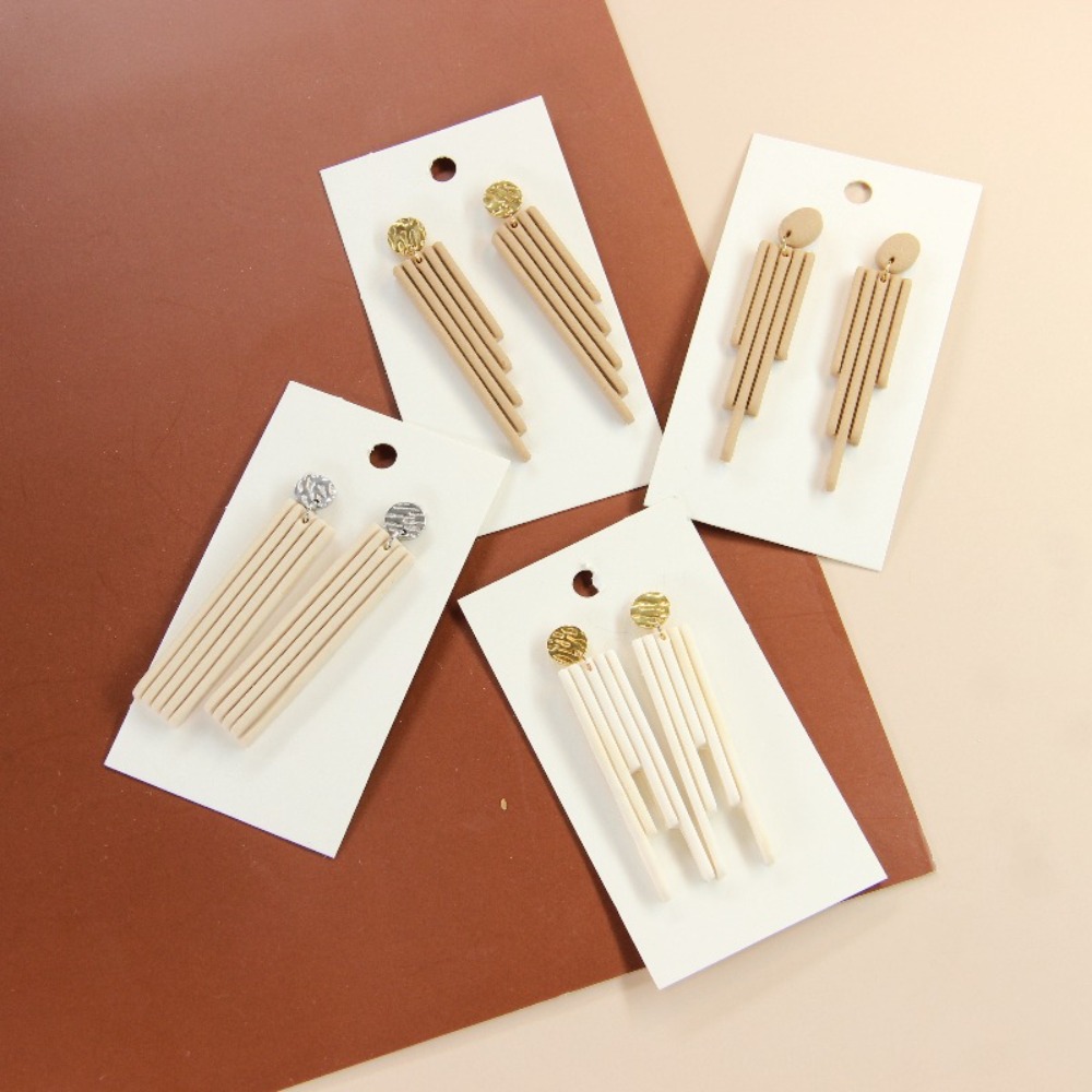 4Pcs Geometric Tassel Polymer  - 3D Printing Earrings บทวิจารณ์และราคา
