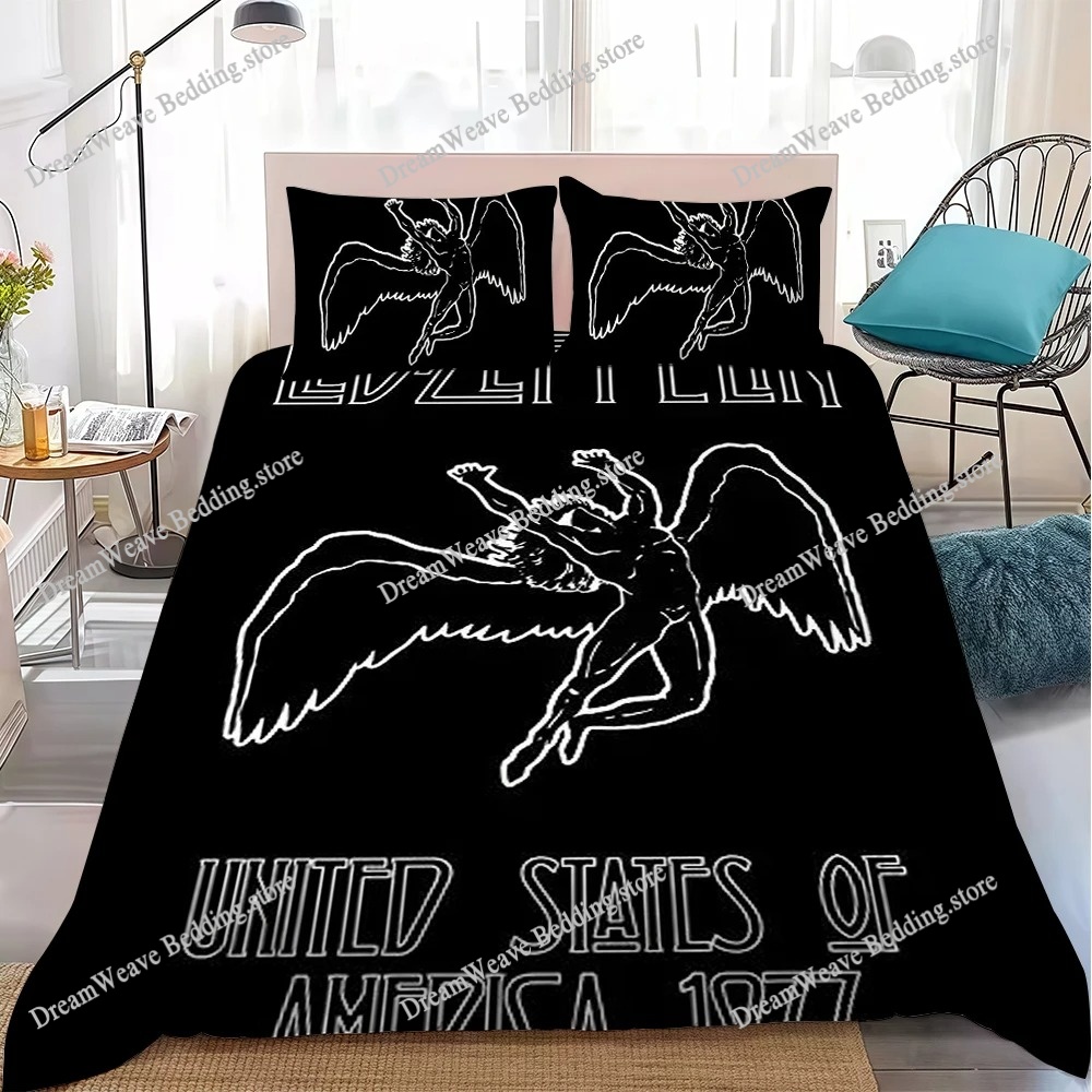 Led Z-Zeppelins Band Duvet Cov - 3D Printing Z Banding บทวิจารณ์และราคา