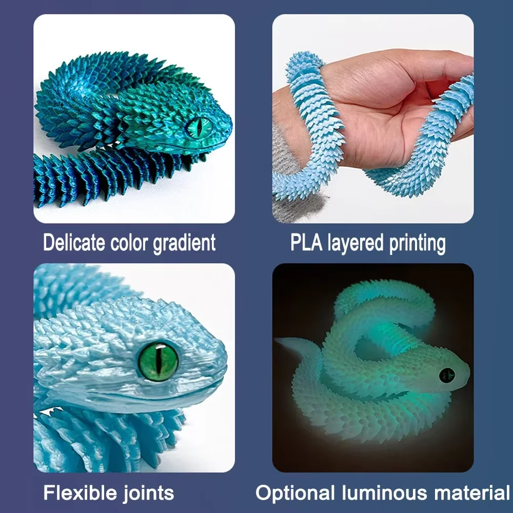 30/40cm 3D Printed Snake Toys  - 3D Printing Lizard บทวิจารณ์และราคา