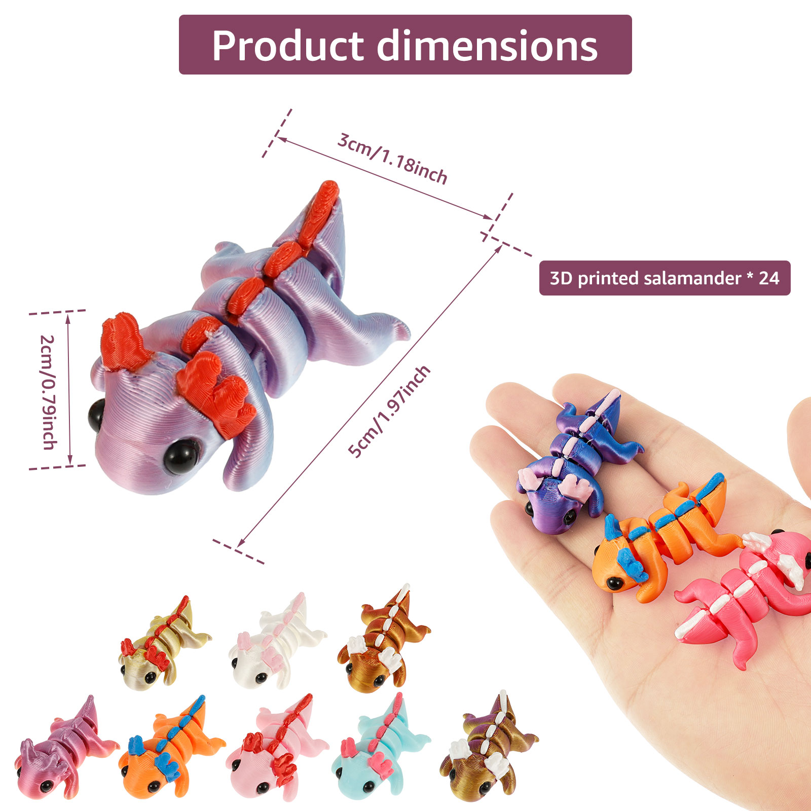 24/12Pcs Plastic 3D Printed Ax - 3D Printing Lizard บทวิจารณ์และราคา